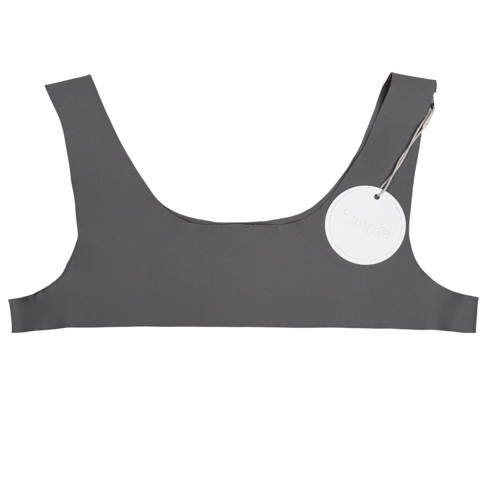 Simple Retro  Bralette Grey Seamless Laser‎ Cut Minimalist Athleisure Size M